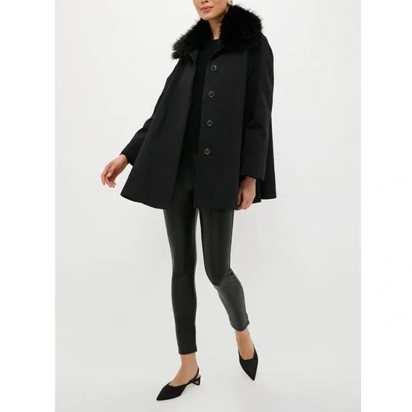 TUCKERNUCK Fur Collar Cecile Swing Cape - Picture 12 of 12